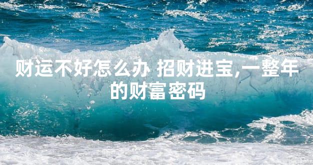 财运不好怎么办 招财进宝,一整年的财富密码